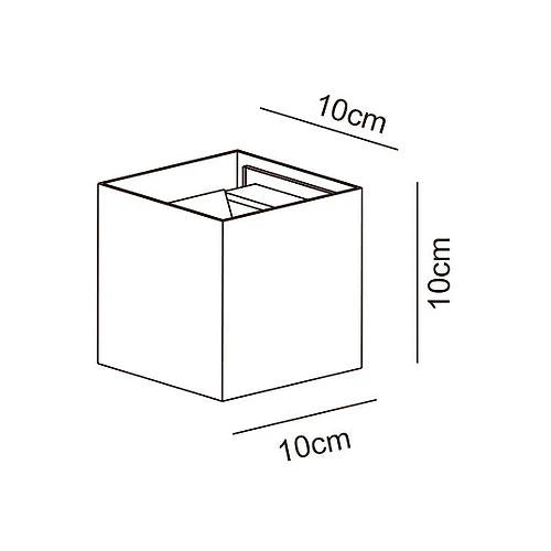 Technical Drawing and Dimension of Weatherproof LED cube wall lamp with modern design from 3A lighting