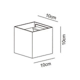 Technical Drawing and Dimension of Weatherproof LED cube wall lamp with modern design from 3A lighting