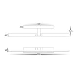 Dimension of HV8103T Vanita Aluminium Wall Light 40W LED