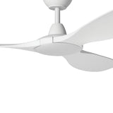 White 152cm outdoor-rated ceiling fan by Eglo for patios and coastal areas on a white background