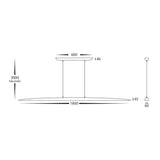 Technical drawing and dimension diagram of 1800mm Havit linear pendant light.