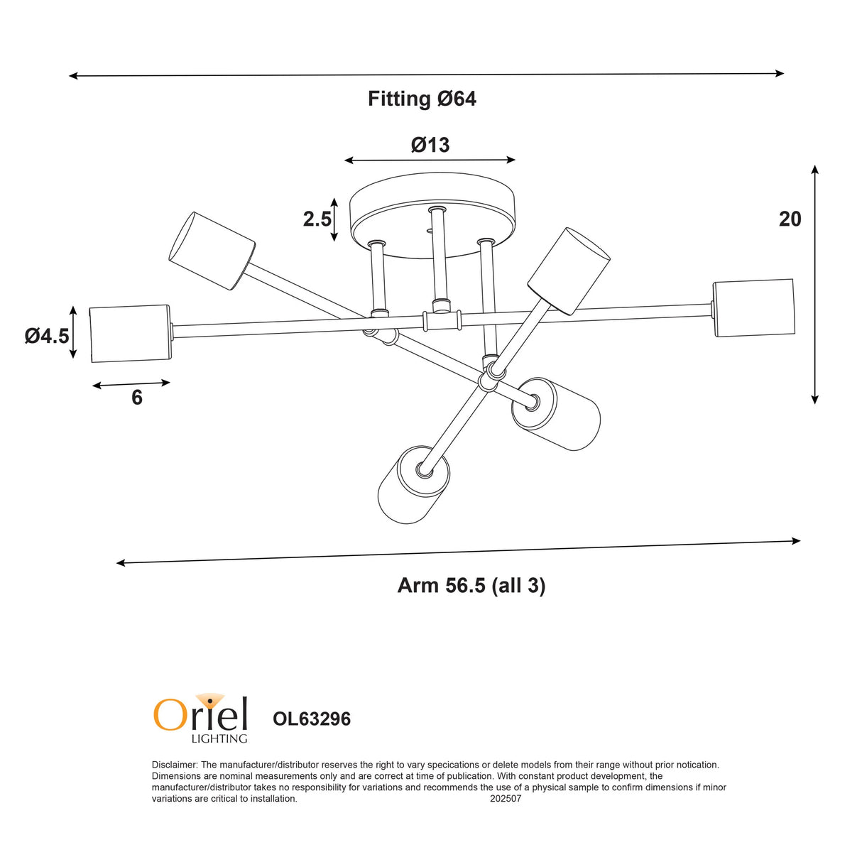 Oriel Muna.6 6 Light Close-To-Ceiling
