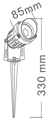 3A 12W Garden Spik Black 3000K CD75C02C