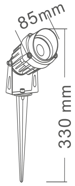 3A 12W Garden Spik Black 3000K CD75C02C