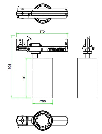 3A 15W Single Circuit Led Track Light TH13