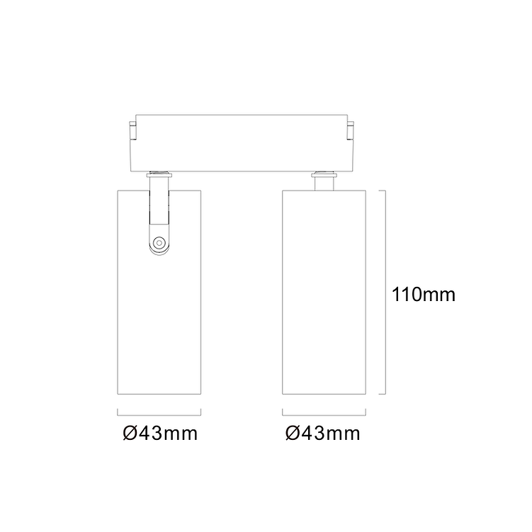 3A 24V Magnetic Thins Track Wall Light 2X12W THD16
