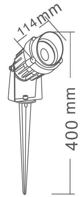 3A 25W Black COB Led Garden Spike CD75C02C