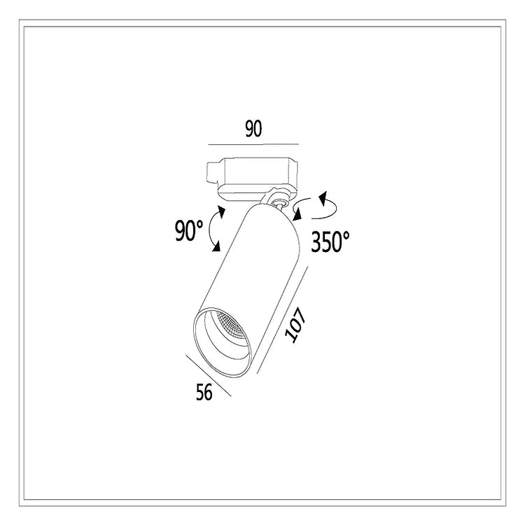 3A 6W GU10 Single Circuit LED Track Light TH11-DRGU10