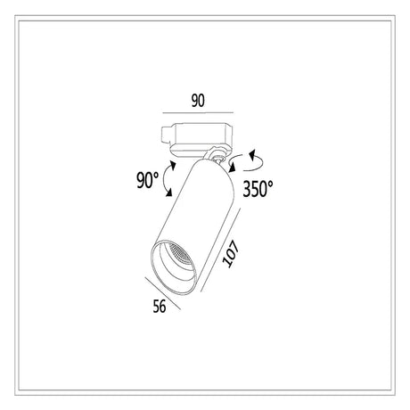 3A 6W GU10 Single Circuit LED Track Light TH11-GDGU10