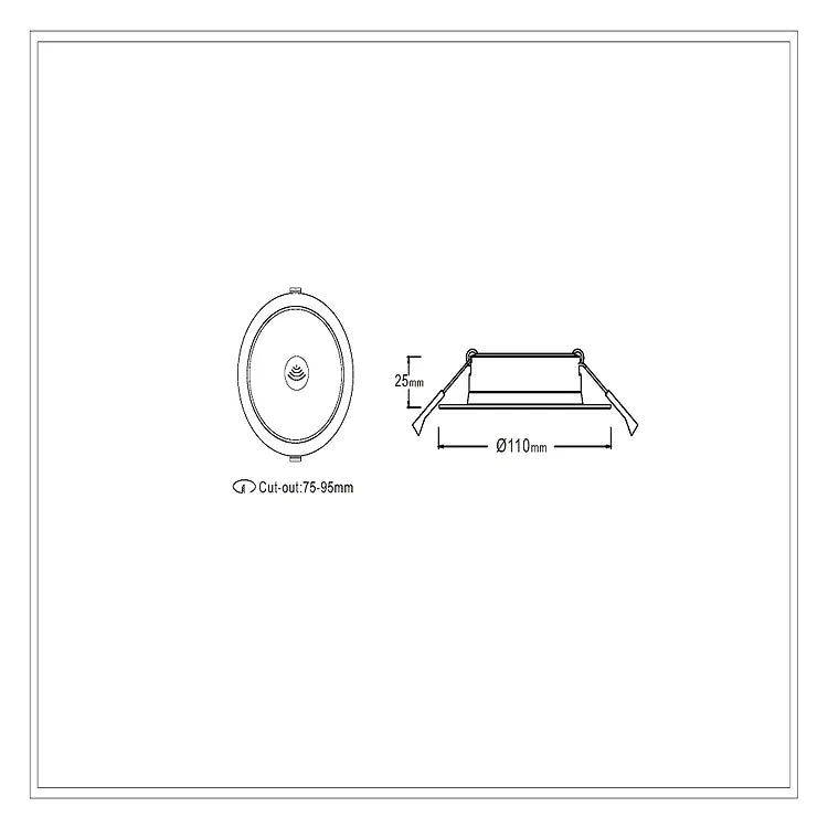 3A AL5006 7W Pir Sensor Downlight Not Dimmable