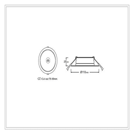 3A AL5006 7W Pir Sensor Downlight Not Dimmable