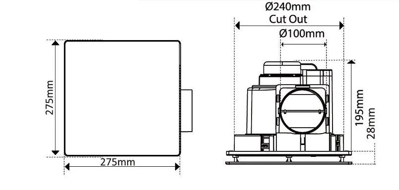 3A Altair 17 Exhaust Fan Square