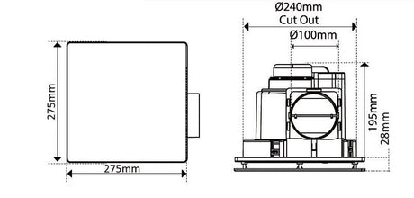 3A Altair 17 Exhaust Fan Square