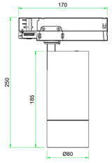 3A Dual Wattage 25/30/35W Led Zoom Track light Three Circuit BJ31