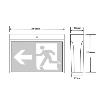 3A Surface Mount Led Exit Light 2001 BLK