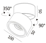 3A TH3017 Adjustable Angle Track Spotlight