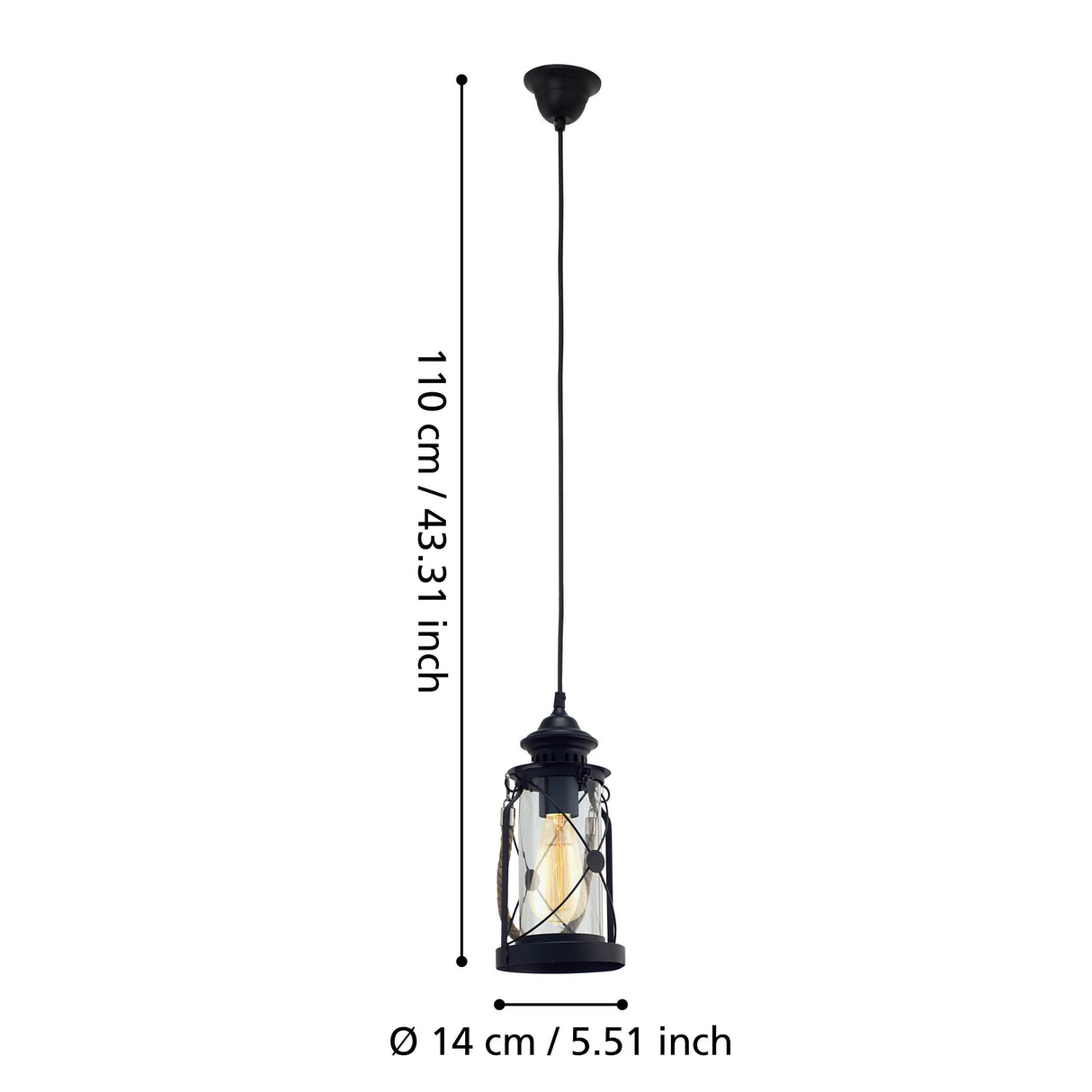 Eglo Lighting Bradford 60W E27 Black