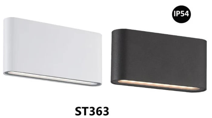 Black and white color Eltanin 17 outdoor wall light with bright downward beam