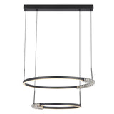 Overall view of the Telbix Brera 2‑Tier Pendant in black with integrated LED lighting.