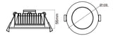 Dimension and Technical Drawing of 3A Lighting LED downlight for residential and commercial use