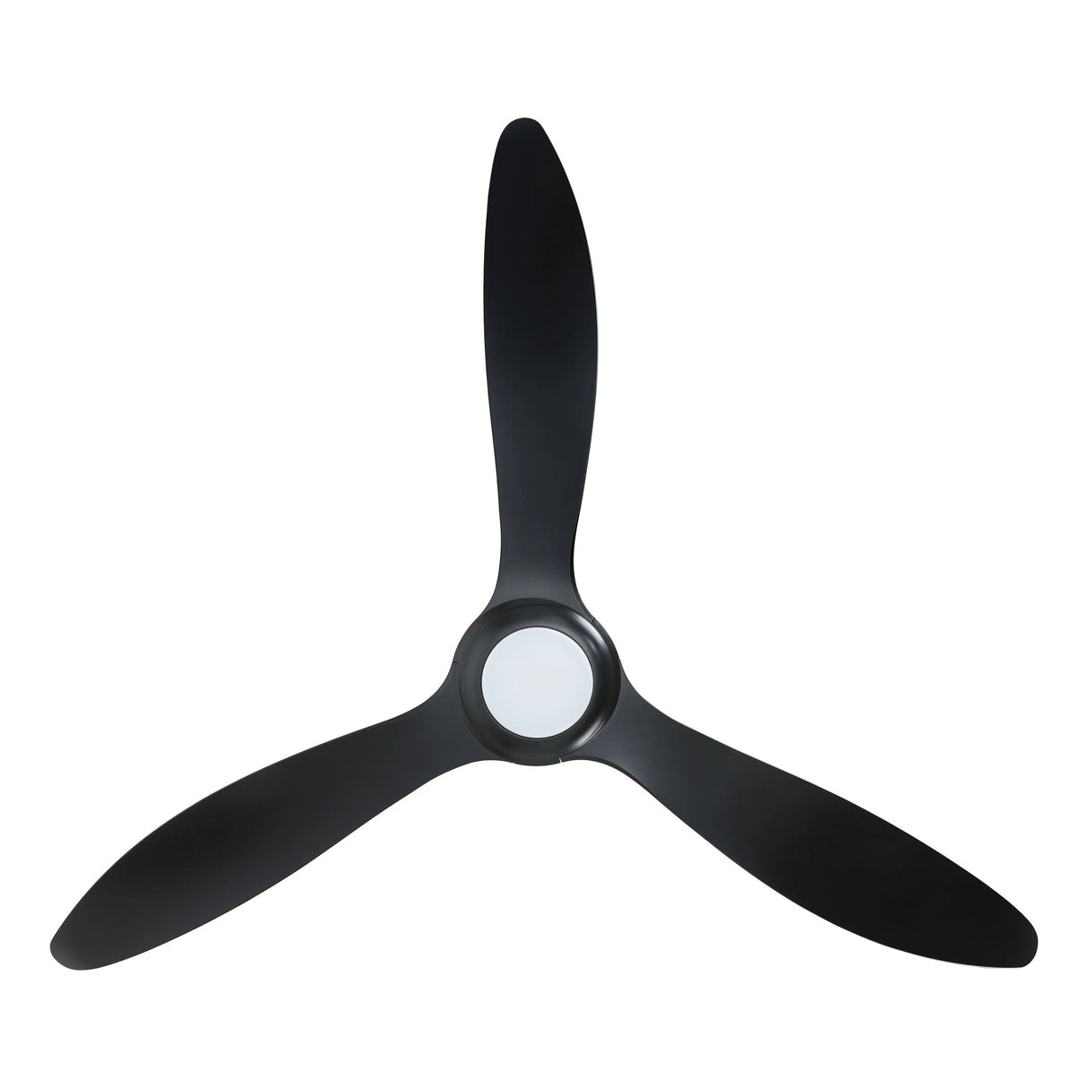 Black three-blade propeller on a white background