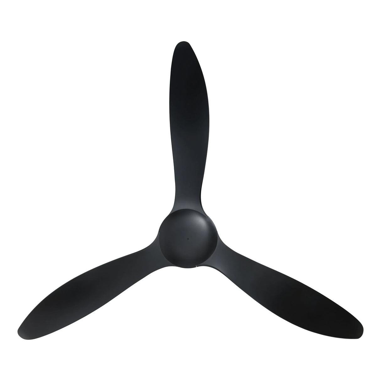 Black three-blade propeller on a white background