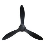 Black three-blade propeller on a white background