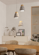 Eglo Lighting TAREGA fixture hanging over dining table