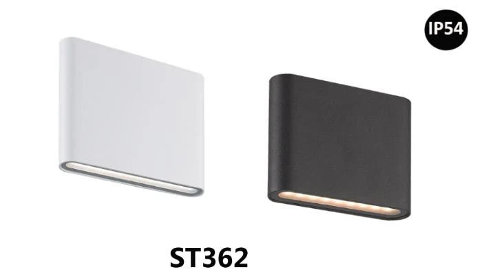 Black and White 3A Lighting downward LED wall light for outdoor use