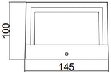 Dimensions 100x145 of WL13301 contemporary LED wall fixture by 3A