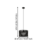 Eglo Lighting Cremella 40W E27 370Mm Pendant Light
