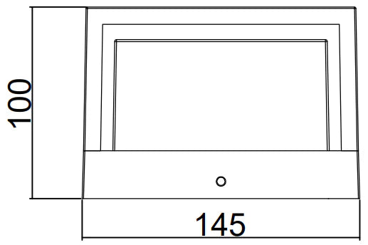 Dimensions labeled as 100 and 145 ELTANIN 35 LED wall light for modern interiors