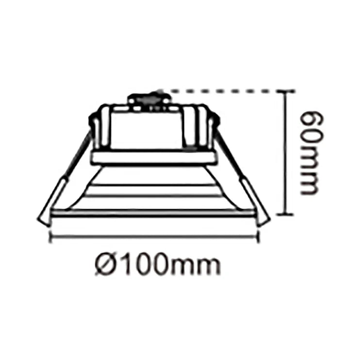 Technical drawing and dimension of Sleek and efficient LED downlight by 3A, model DL9417
