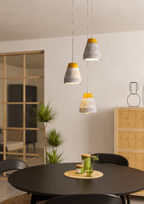 Contemporary grey pendant light for kitchen island