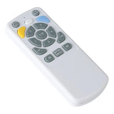 White remote control with gray buttons on a white background