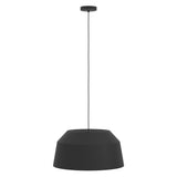 Black pendant light on a white background