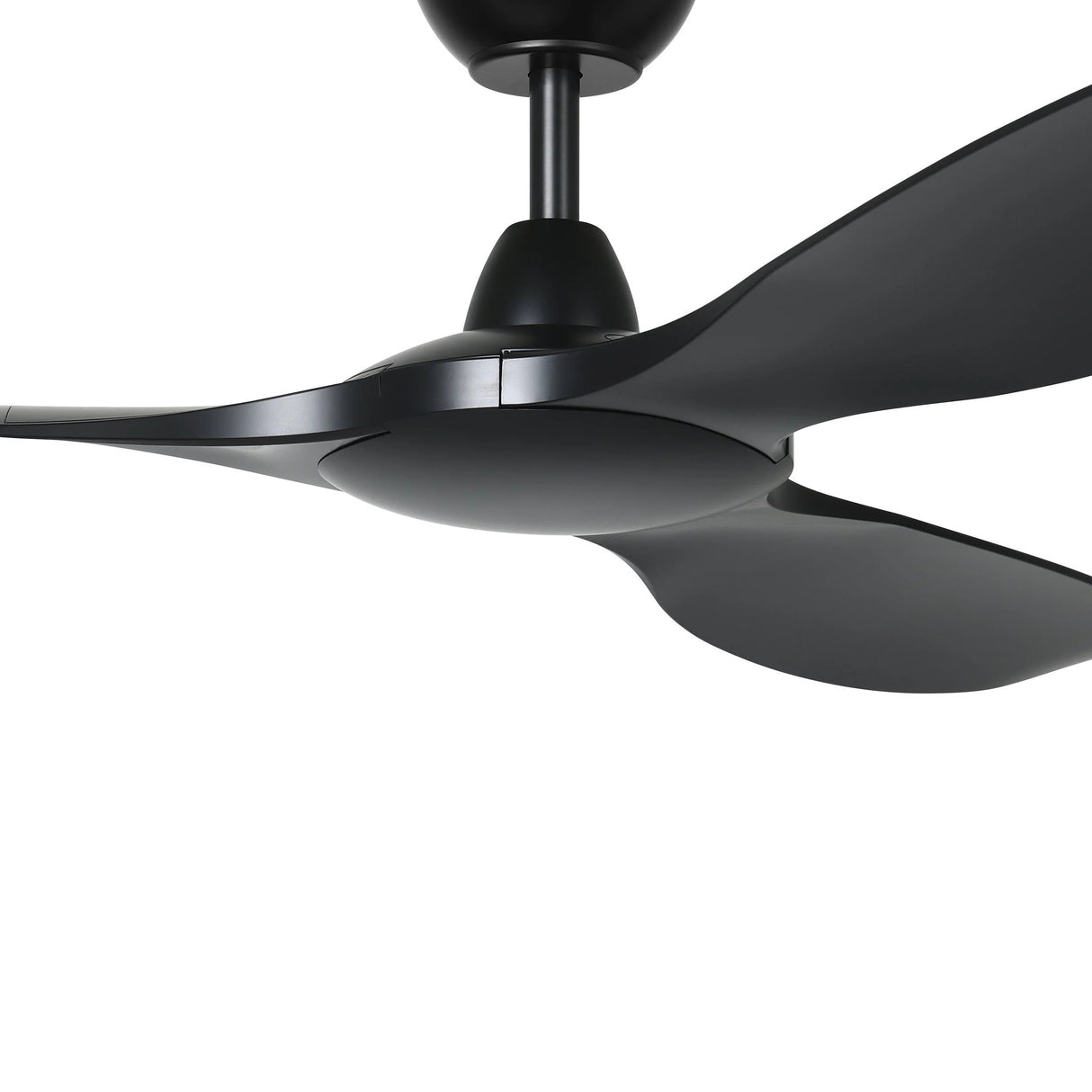 Black Stylish 3-blade Kurrawa fan ideal for alfresco and verandahs on a white background
