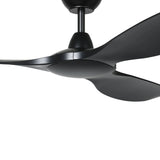 Black Stylish 3-blade Kurrawa fan ideal for alfresco and verandahs on a white background