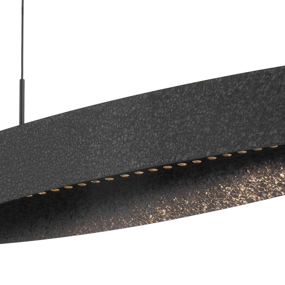 Front view of Telbix Arezzo 240 pendant in black finish with modern linear LED design.