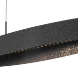 Front view of Telbix Arezzo 240 pendant in black finish with modern linear LED design.