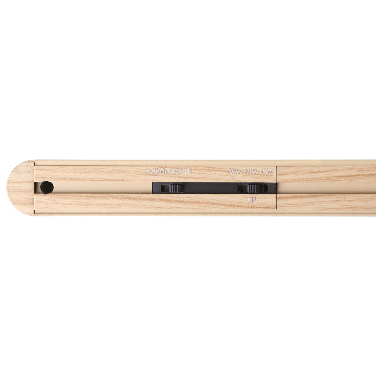 Wooden drum stick with brand name on a white background