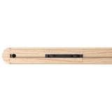 Wooden drum stick with brand name on a white background