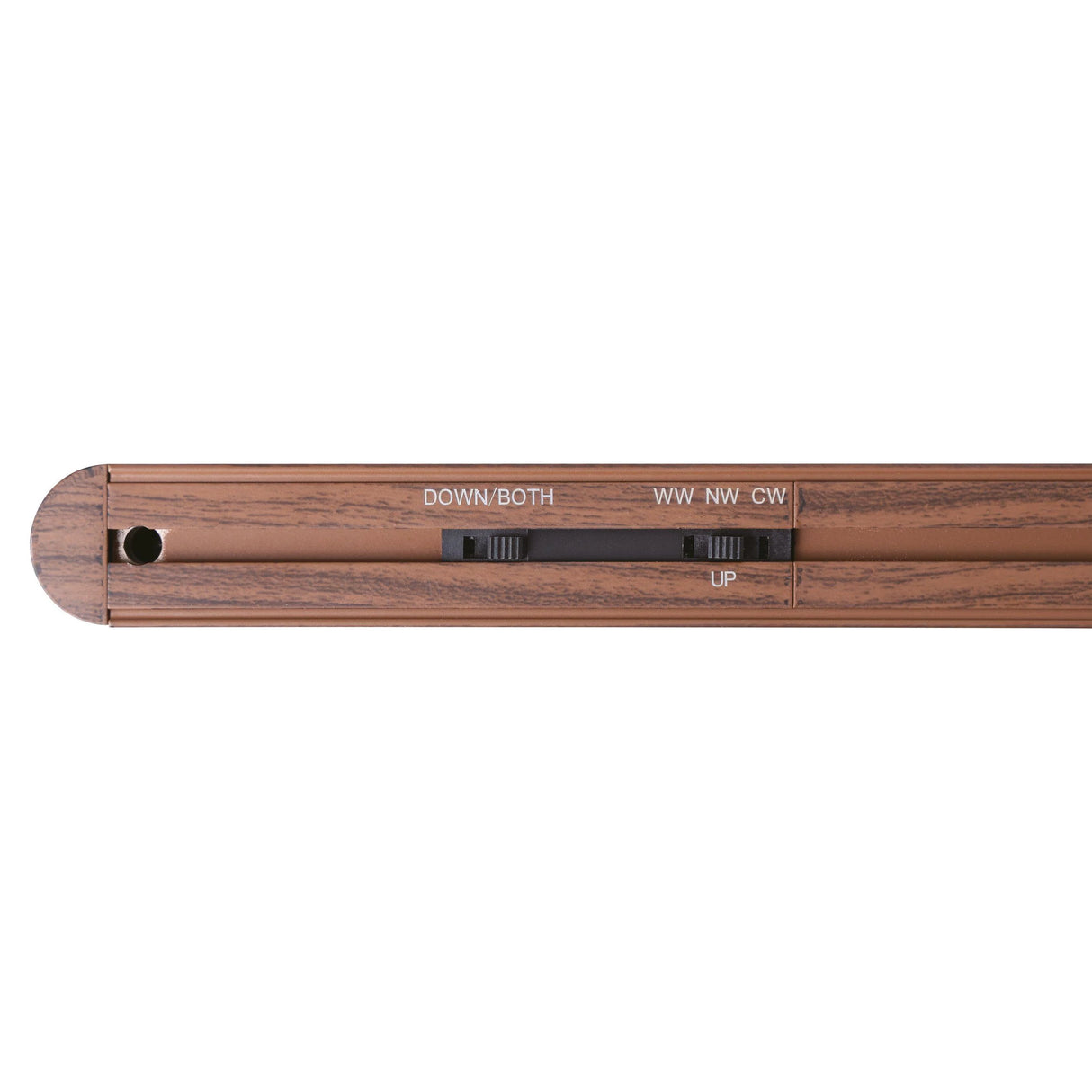 Wooden paddle with control buttons on a white background