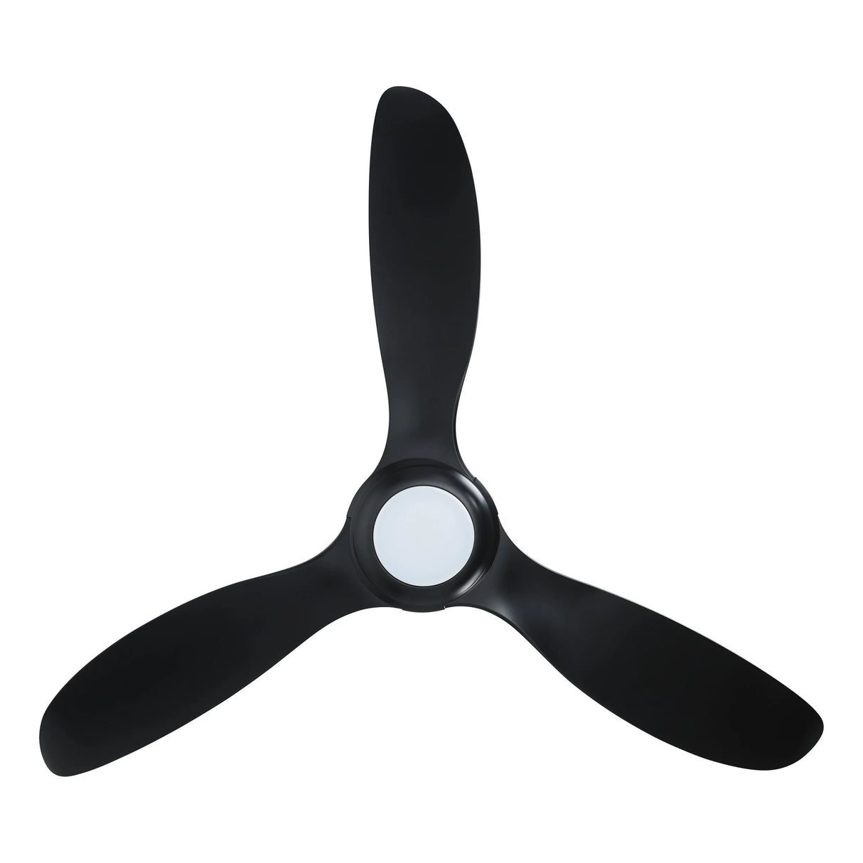 Black three-blade propeller on a white background