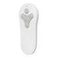 White remote control with gray buttons on a white background