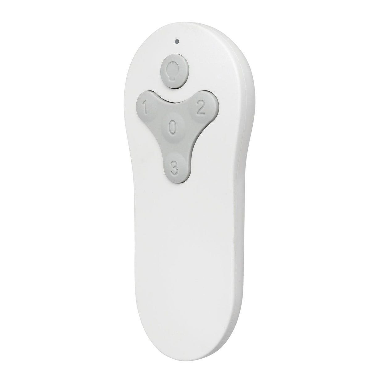 White remote control with gray buttons on a white background