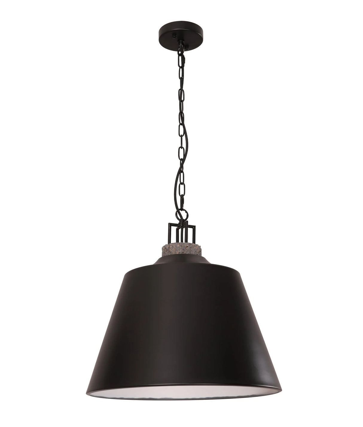 CLA Cloche Interior Metal Shade with Travertine Highlight Bell Shape Pendant Lights