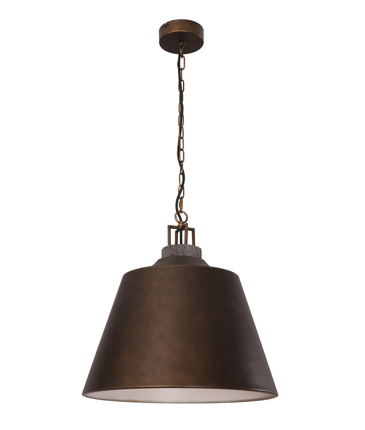 CLA Cloche Interior Metal Shade with Travertine Highlight Bell Shape Pendant Lights
