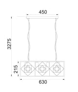 CLA Gaggia Interior Rectangular Imitation Antique Brass Cage Pendant Light