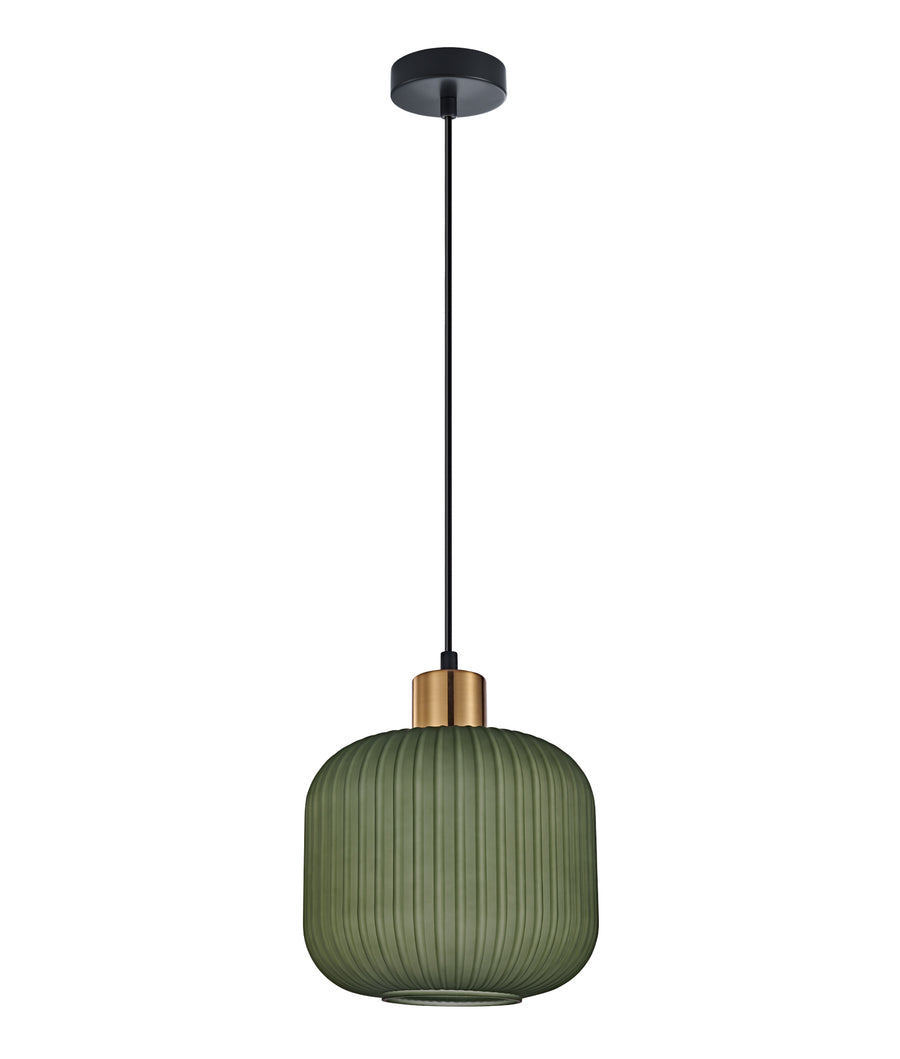CLA Gomitas Interior Translucent Glass Shade with Brass Highlight Pendant Lights